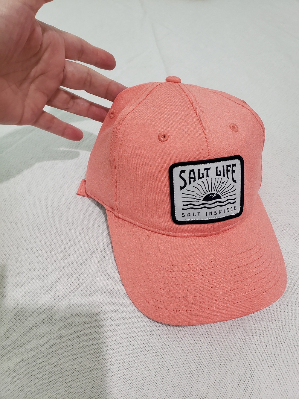 Salt Life Coral Pink Patch Baseball Hat